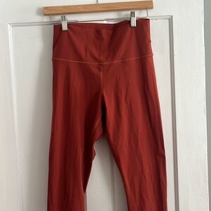 Everlane ReNew high waisted leggings, burnt orange, size large